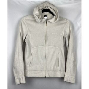 Patagonia Women's XS Plush Synchilla Hoody‎ Full Zip Fleece Jacket Cream Ivory